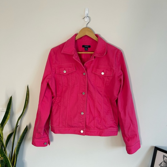 Chaps Pink Denim Jacket, Size Large in EUC - Picture 10 of 15